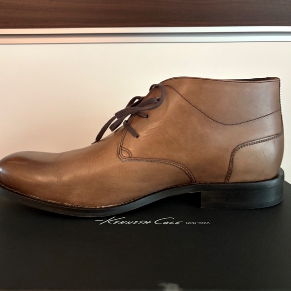 EUC KENNETH COLE NY Tan Brown Leather Mens Ankle Boots Shoes US Size 10.5 M main image 7